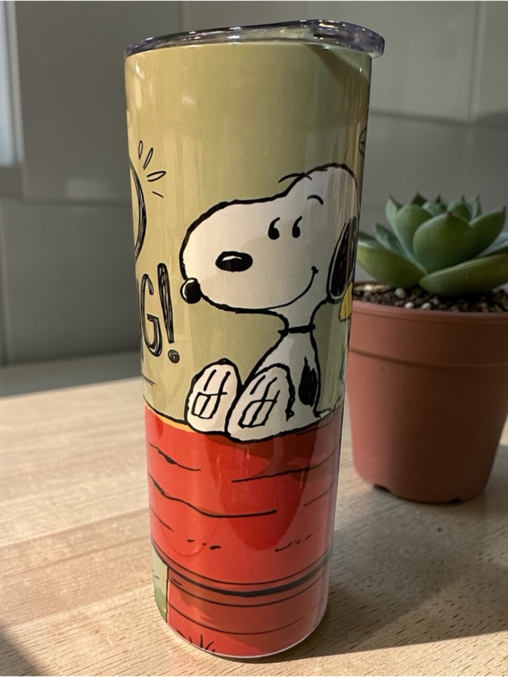Good Morning Cartoon Dog Coffee Lover 20oz Skinny Tumbler Cup